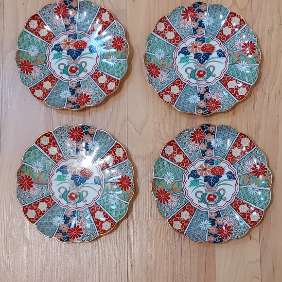 Set of Vintage Arita Imari Fan fine china table setting for 4 - Picture 12 of 14